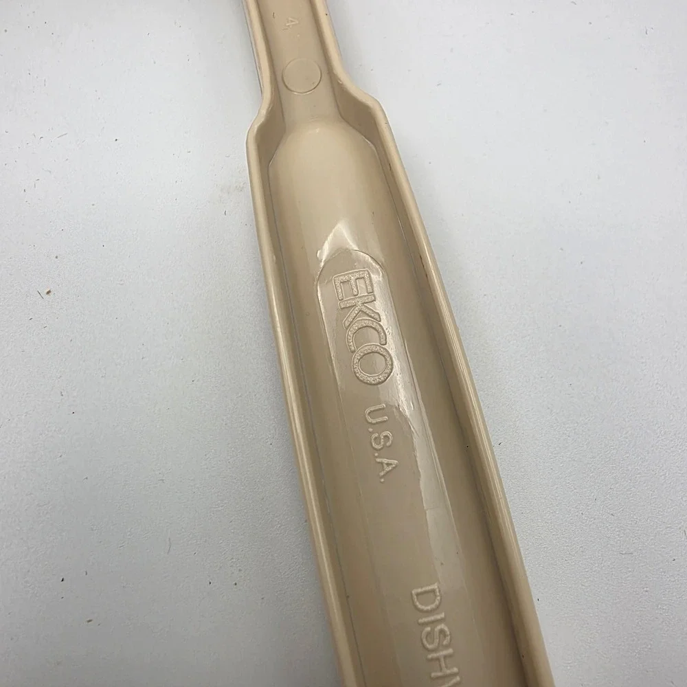 Vintage EKCO Almond Beige Slotted Spatula and Spoon Set USA Made Dishwasher Safe